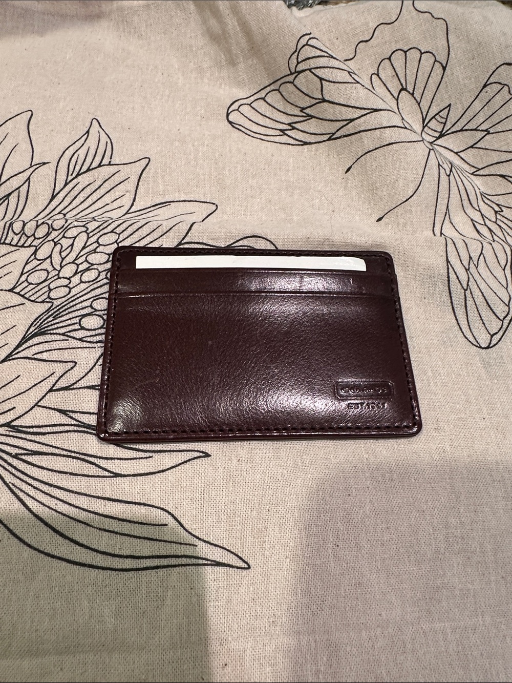 Coach credit card holder, brown leather